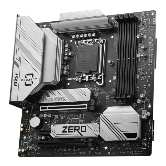 MSI B760M PROJECT ZERO User Manual