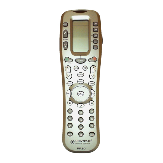 UNIVERSAL REMOTE POWERPAK RF20 OWNER'S MANUAL Pdf Download ManualsLib