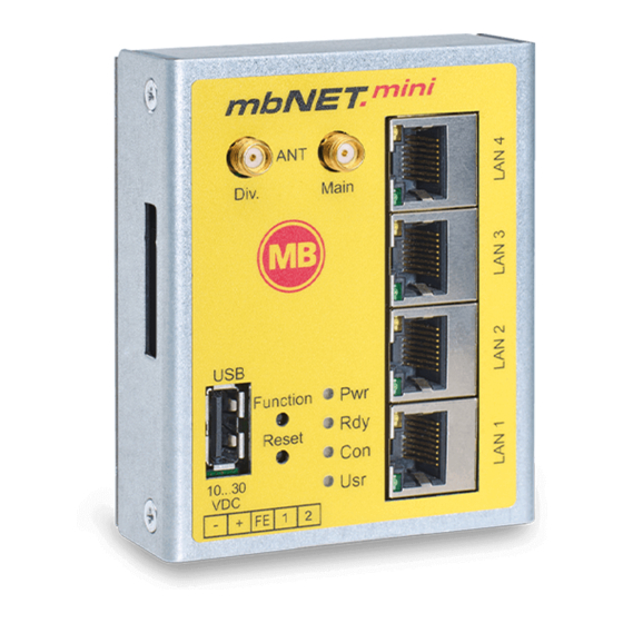 MB Connect Line mbNET.mini Series Manuals