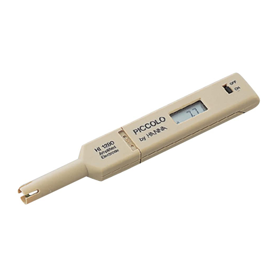 Hanna Instruments PICCOLO Quick Start Manual