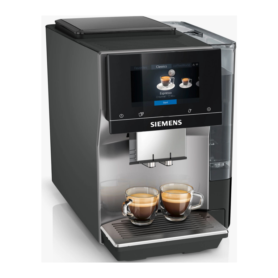 Siemens EQ.700 TP705GB1, EQ.700 classic TP7 Series Manual