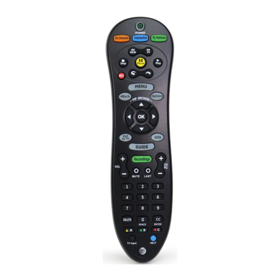AT&T U-verse - TV Remote Control Manual and Codes