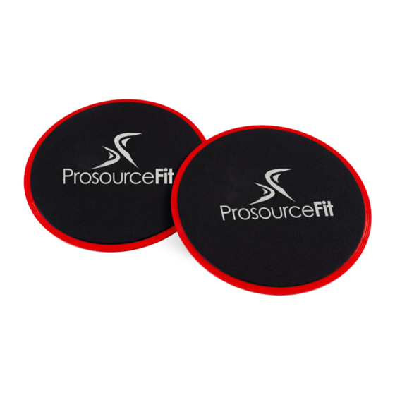 PROSOURCEFIT CORE SLIDERS Instruction Manual & Exercise Manual