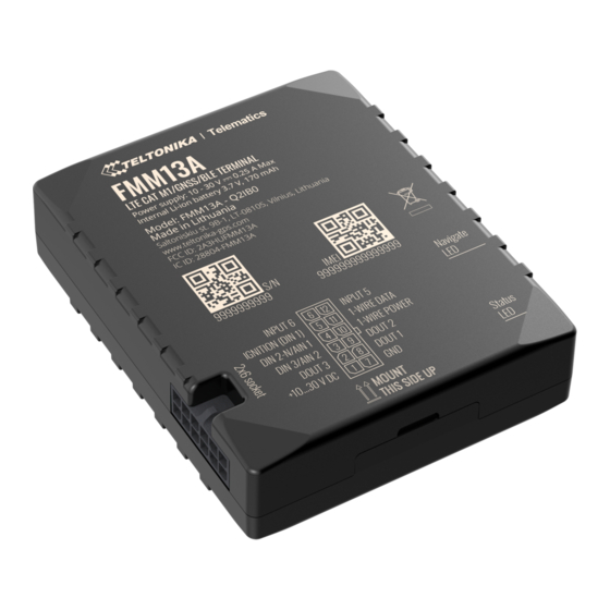 Teltonika FMM13A Quick Manual
