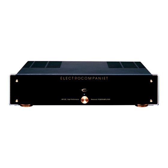 ELECTROCOMPANIET AW220 Owner's Manual
