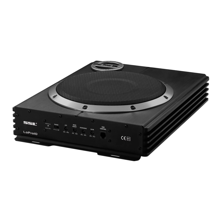 SSl LoPro10 - Low Profile Amplified Subwoofer Manual