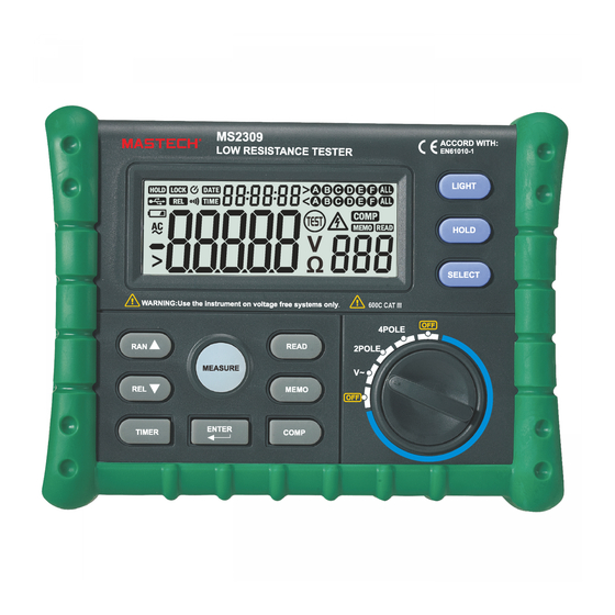 Mastech MS2309 Quick Start Manual