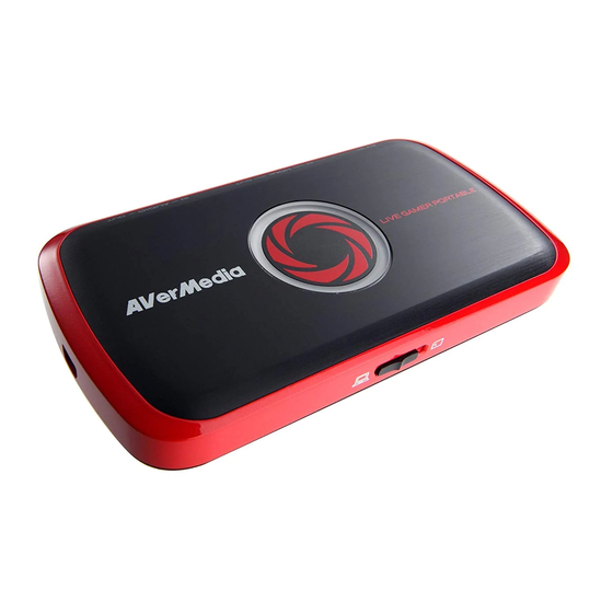 Avermedia C875 Live Gamer Portable Quick Manual