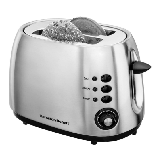 Hamilton Beach Toaster Quick Manual