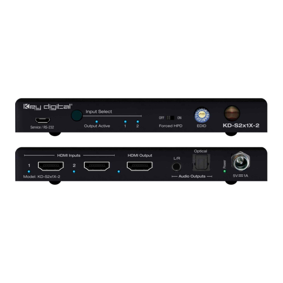 Key Digital KD-S2x1X-2 Operating Instructions Manual