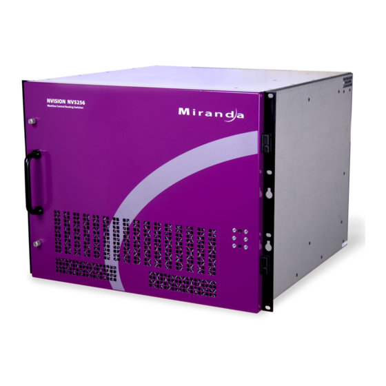 Miranda NV5256 Machine Control Router Manuals