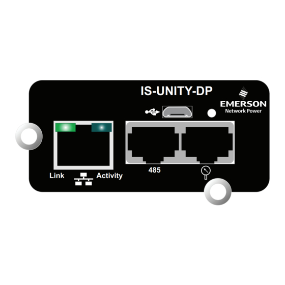 Emerson Liebert IntelliSlot Unity-DP Manuals