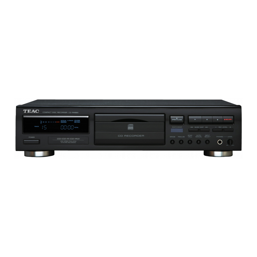 Teac CD-RW890 - CD Recorder Manual