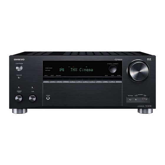 Onkyo TX-RZ740 Initial Setup Manual