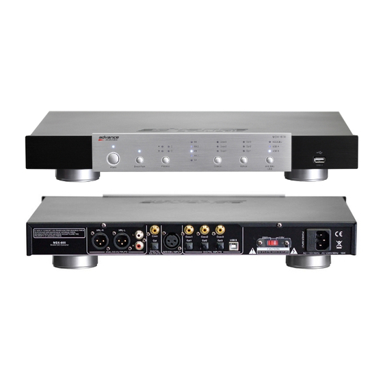 Advance acoustic MDX-600 Quick Start Manual