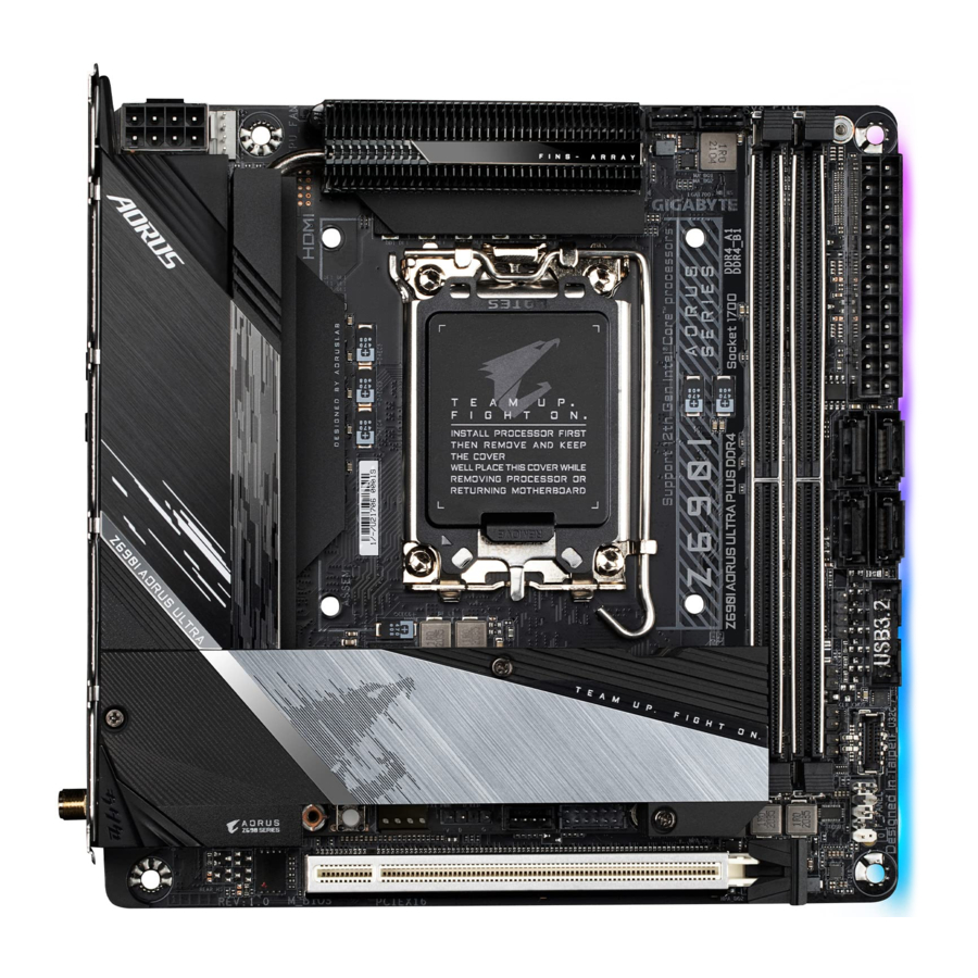 GIGABYTE Z690I AORUS ULTRA PLUS, Z690I AORUS ULTRA PLUS DDR4 - Motherboard Manual