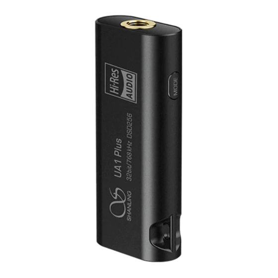 Shanling UA1 Plus Quick Start Manual