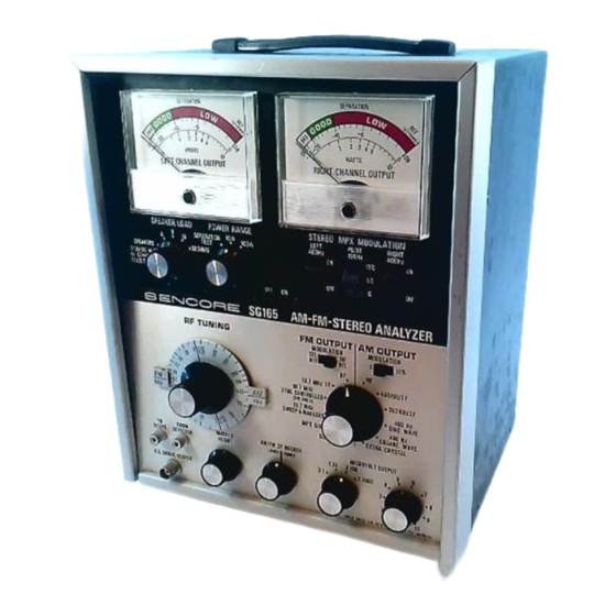 Sencore SG-165 Calibration Procedure