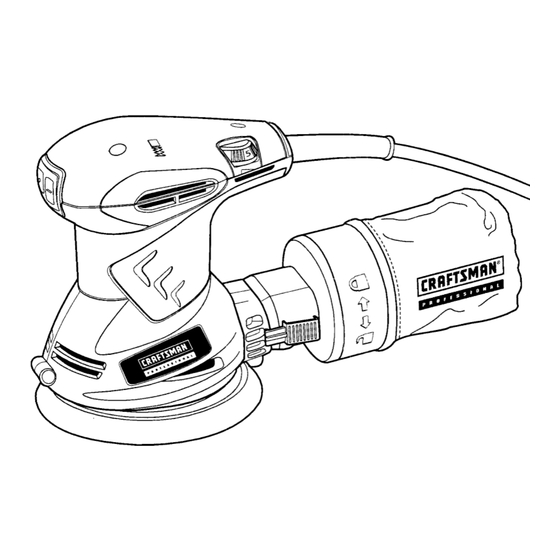 Craftsman 27675 - Professional 5 in. 3.0 Amp Random Orbit Sander Operator's Manual