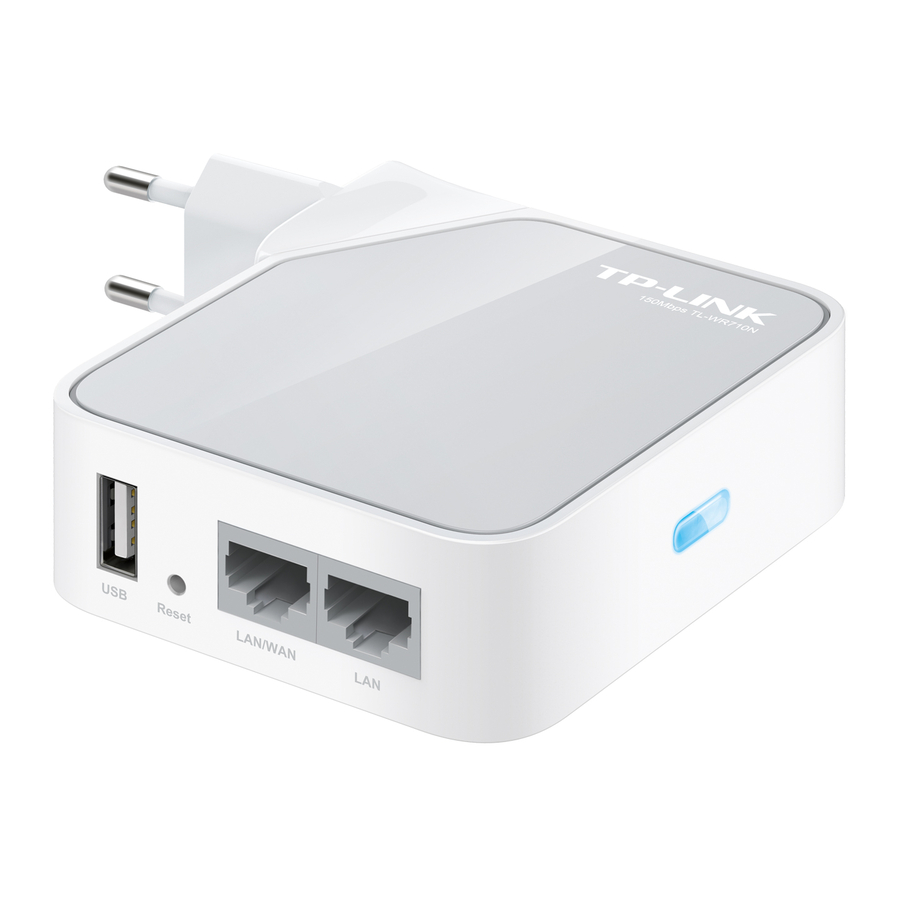 TP-Link TL-WR710N - 150Mbps Wireless N Mini Pocket Router Manual