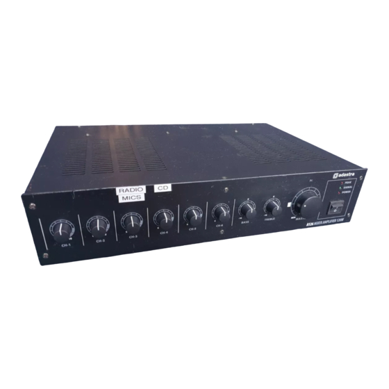 Adastra A126 Manual