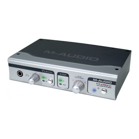 M-Audio FireWire Audiophile Quick Start Manual