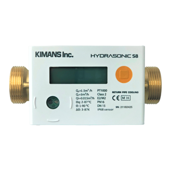 User Manuals: Kimans HYDRASONIC S8 Ultrasonic BTU Meter