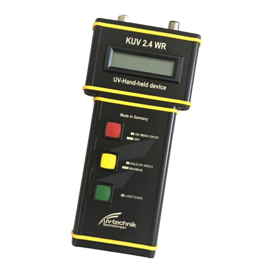 UV-technik KUV 2.4 WR MD Technical Description And User Manual