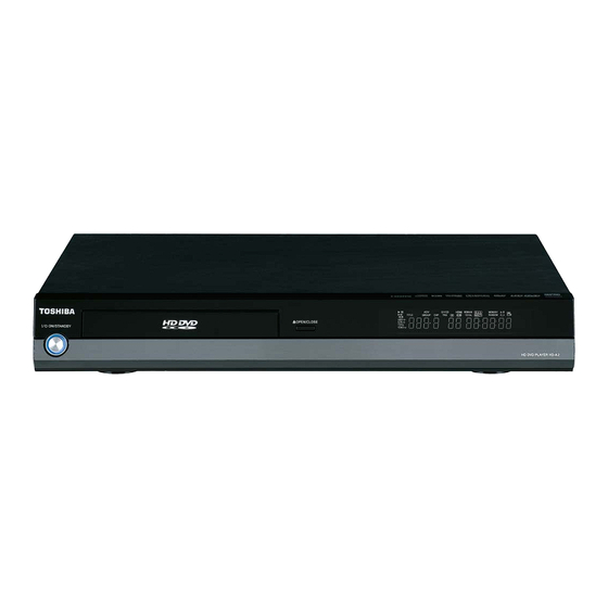 Toshiba HD-A2 - HD DVD Player Manuals