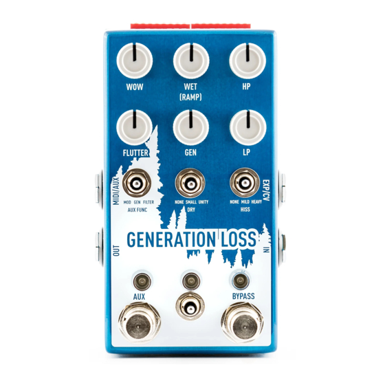 Chase Bliss Audio Cooper FX Generation Loss Instructions