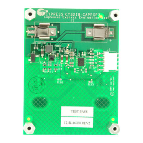 Cypress CAPSENSE EXPRESS CY3218-CAPEXP3 Quick Start Manual
