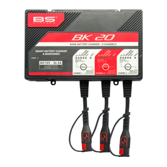 User Manuals: BS Charger BK 20 Battery