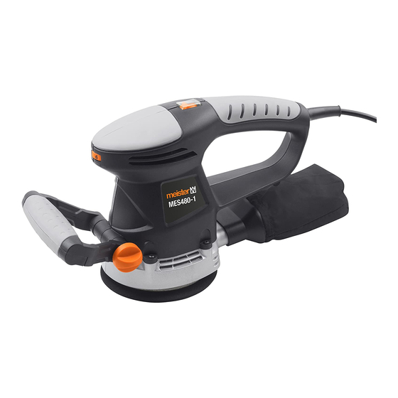 User Manuals: Meister MES480-1 Random Orbital Sander