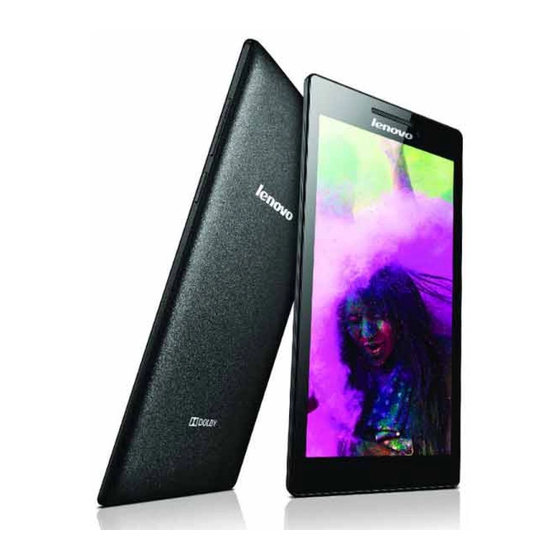 Lenovo TAB 2 A7 Safety, Warranty & Quick Start Manual