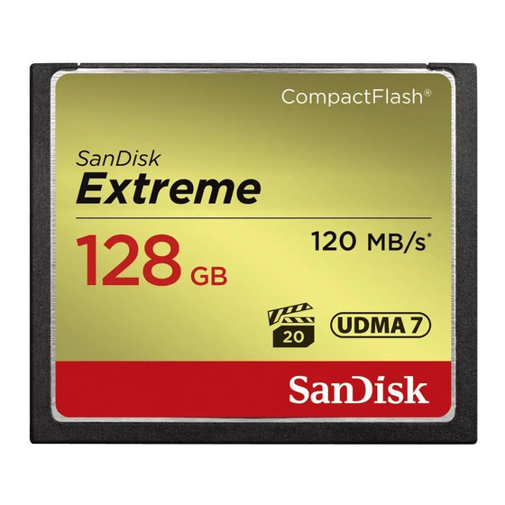 SanDisk CompactFlash Product Manual