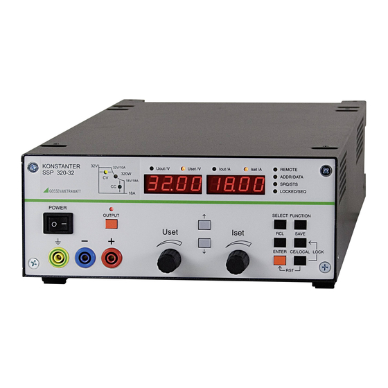 Gossen MetraWatt SSP 240 Series Operating Instructions Manual