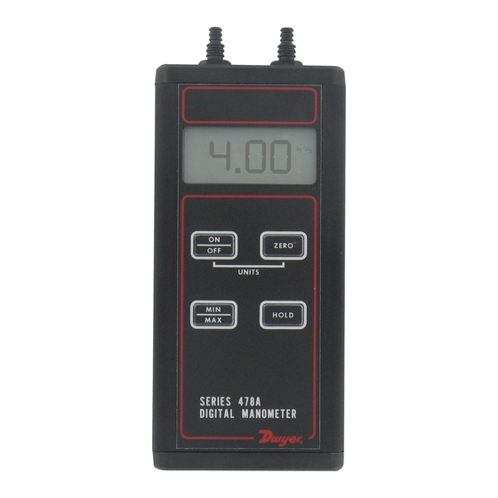 Dwyer Instruments 478A Series Operating Instructions