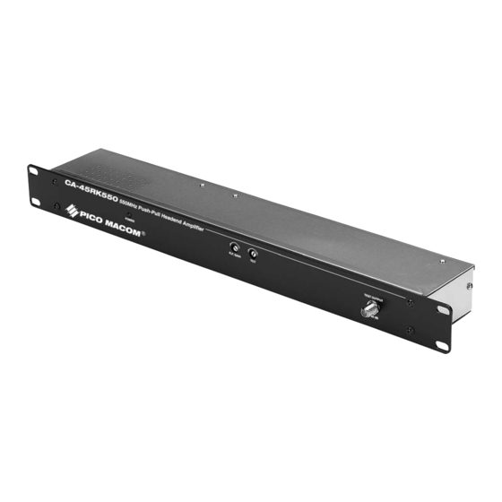 Pico Macom CA-45RK550 Installation And Operation Manual