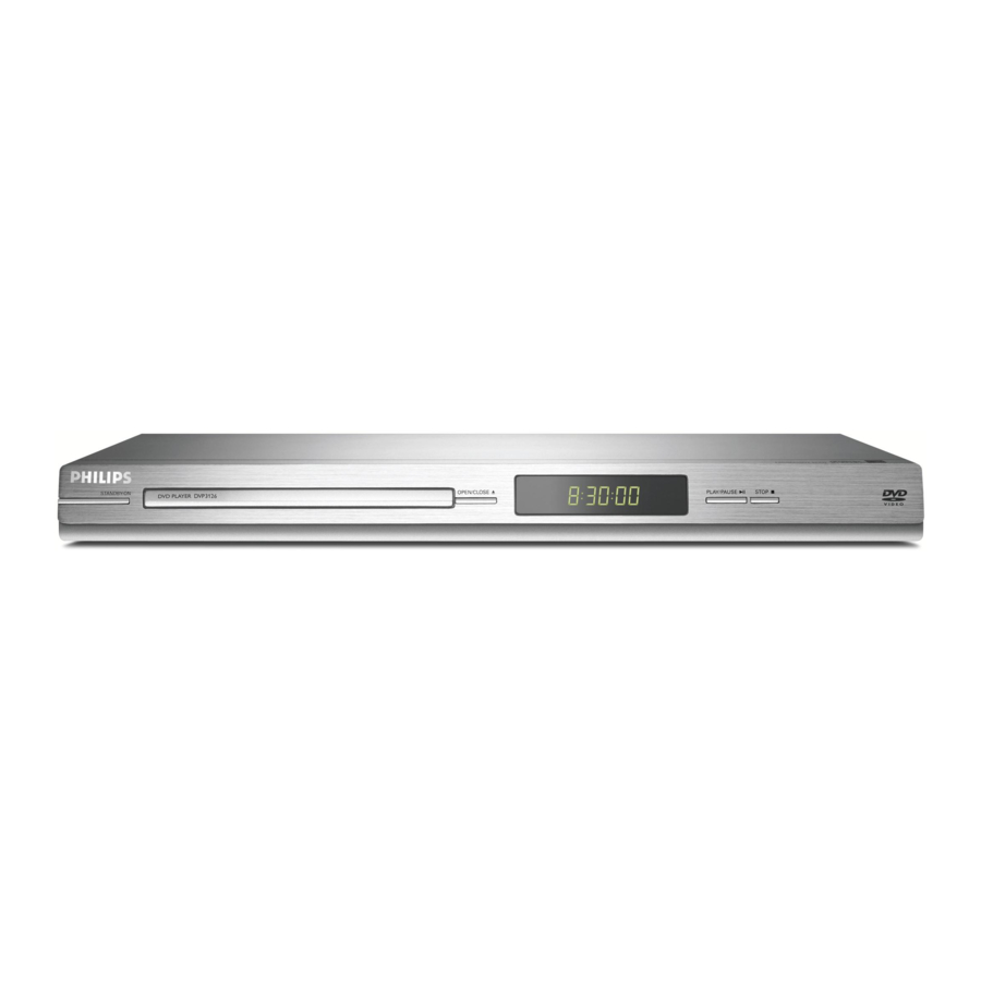 Philips DVP3126 Service Manual