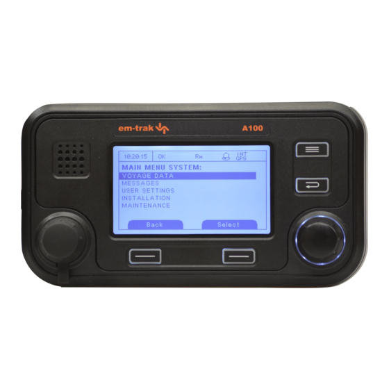 Em-Trak A100 Installation And User Manual
