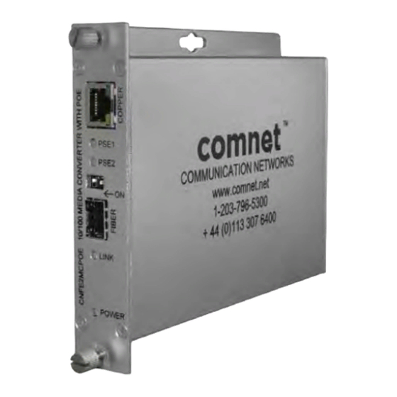Comnet CNFE2MCPOE Installation And Operation Manual