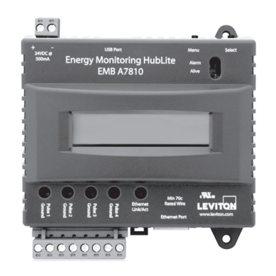 Leviton A7810 Installation And Operation Manual