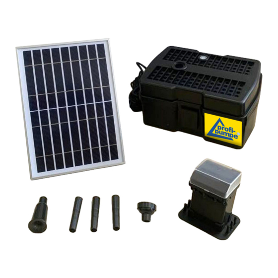 Profi-pumpe Solar Aqua-Vital 9-UV-C Operating Instructions Manual