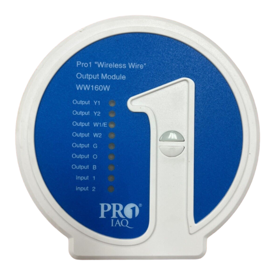Pro1 IAQ WW160W Wireless Wire Manuals