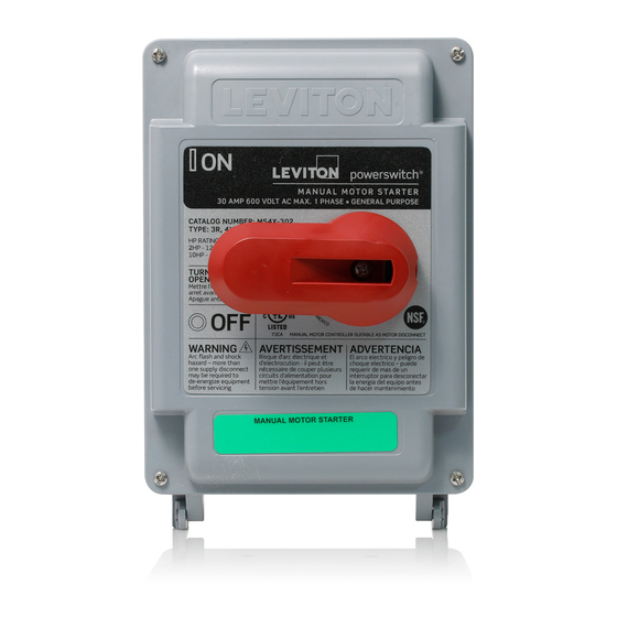 Leviton PowerSwitch MS4X-302 Installation Instructions