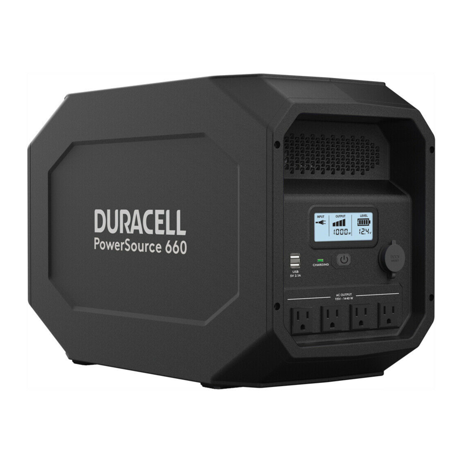 Duracell PowerSource 660 Power Generator Manuals