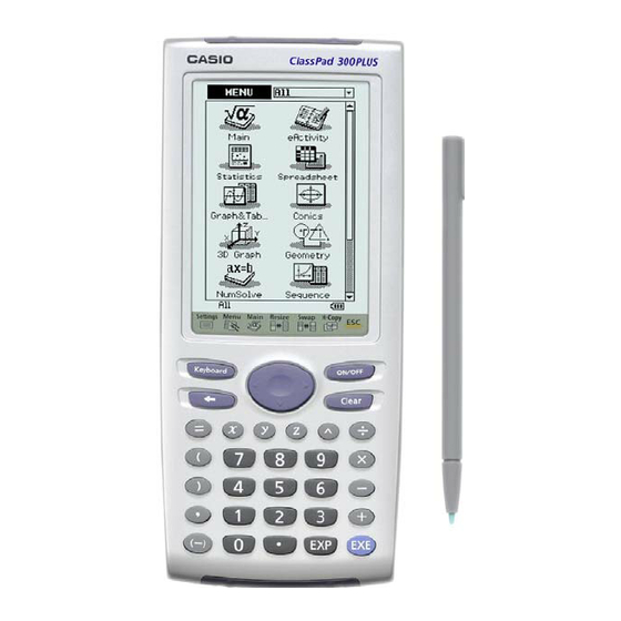 CASIO CLASSPAD USER MANUAL Pdf Download | ManualsLib