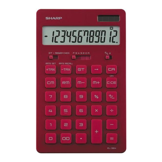 SHARP EL-364 BBK - EL364BBK 12 DIGIT SLIM DESIGN OPERATION MANUAL Pdf ...