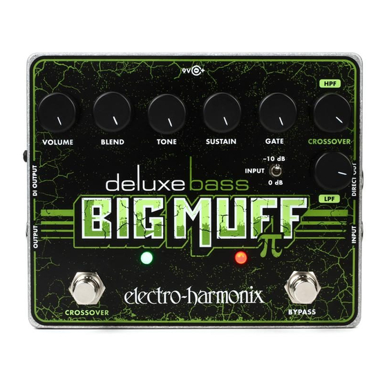 Electro-Harmonix Deluxe Bass Big Muff Pi Quick Start Manual