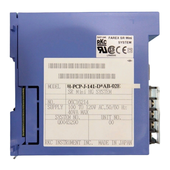 RKC INSTRUMENT SR Mini HG SYSTEM Communication Quick Manual